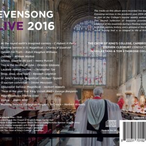 Evensong Live 2016 back cover