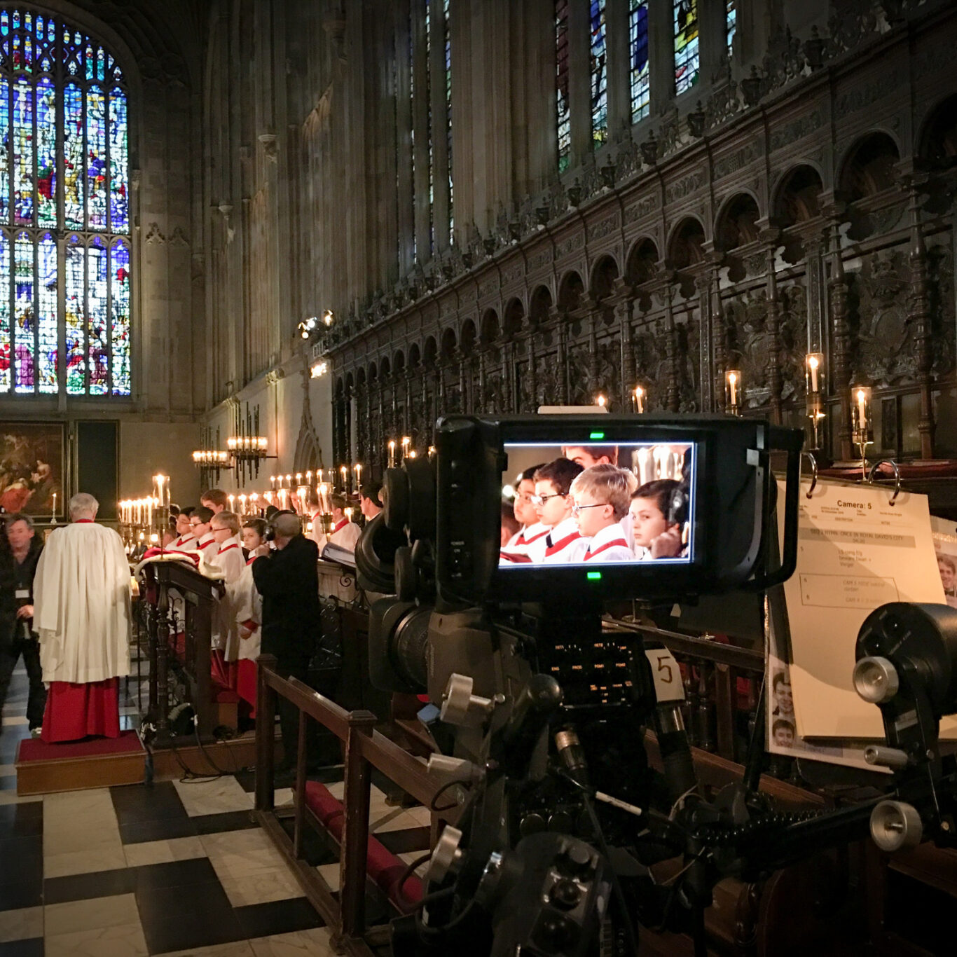 A BBC camera in the Chapel