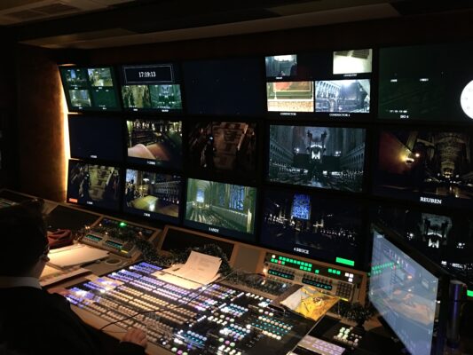 Inside the BBC truck at King's