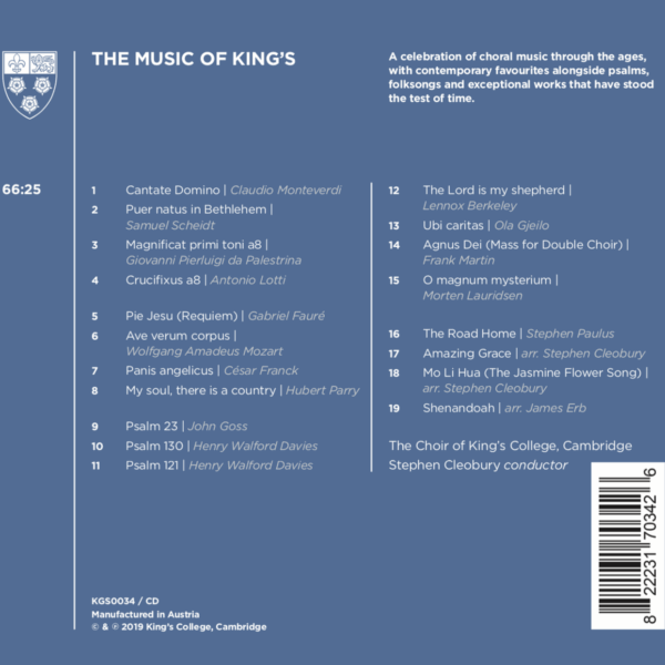 The Music of King's back cover