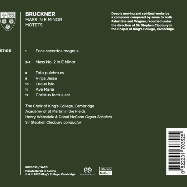 Bruckner album back cover