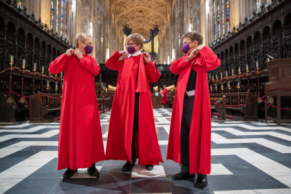 Choristers robing in the Chapel