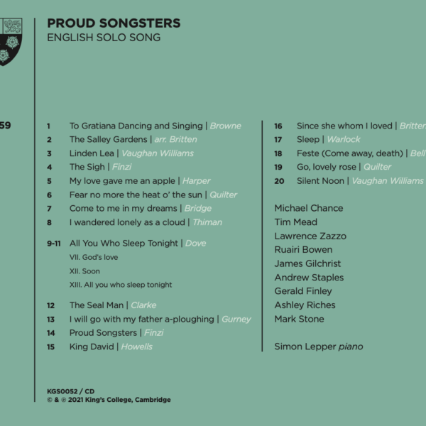 Proud Songsters back cover