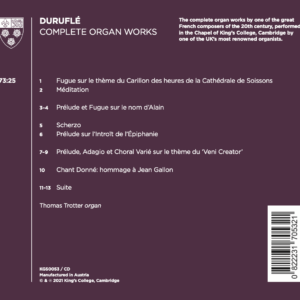 Thomas Trotter Duruflé back cover
